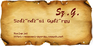 Szénási György névjegykártya